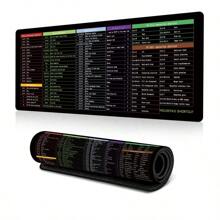 1入組電腦功能快捷鍵滑鼠墊,防滑滑鼠墊,大尺寸加厚鍵盤墊 - 黑色 - 查看 1