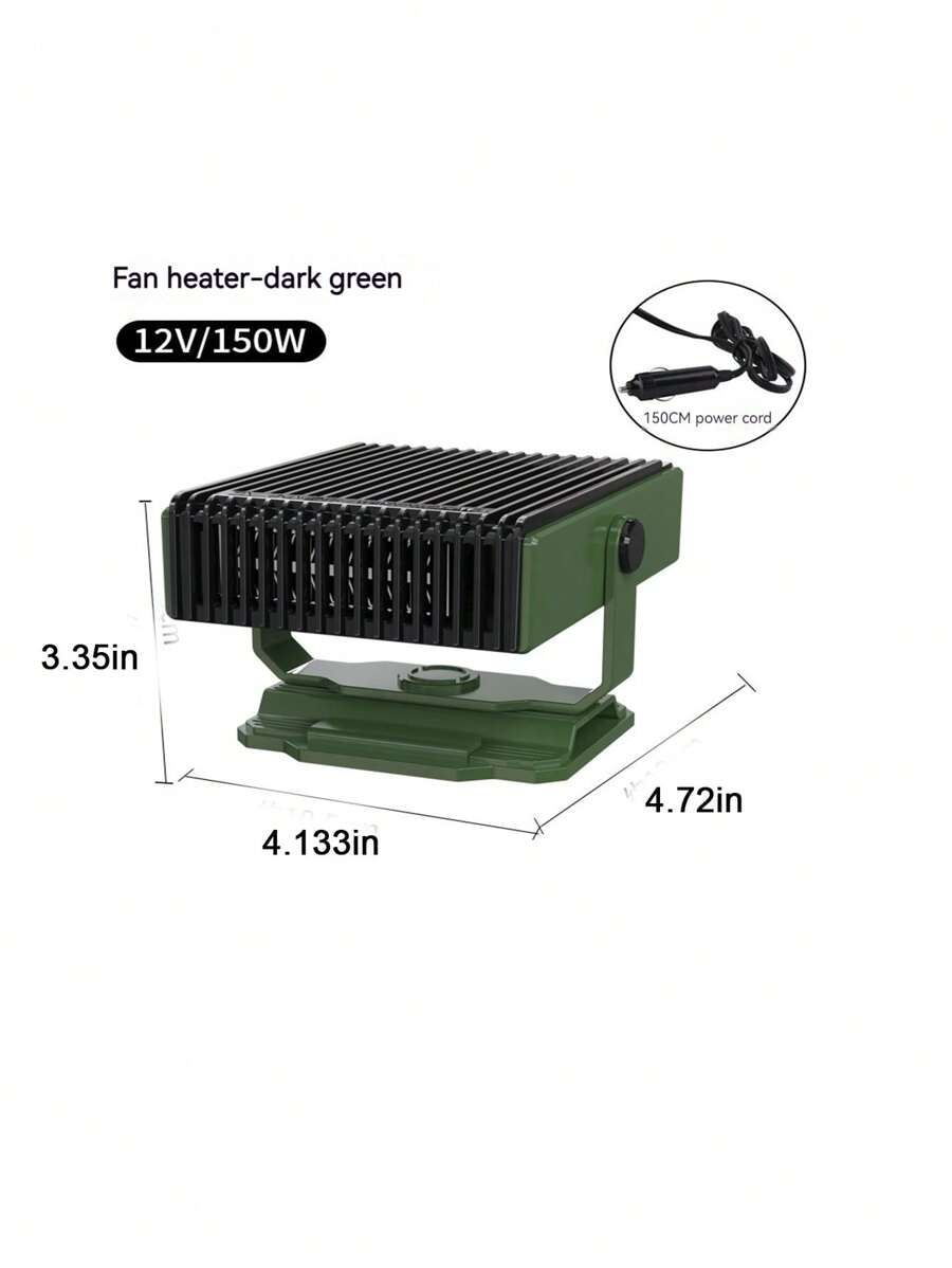 High Power Car Heater Fan Defroster Demister For Windshield Heating, Winter - Dark Green - View 1