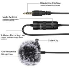 PULUZ 6m 3.5mm Jack Lavalier Omnidirectional Condenser Recording Video Microphone Omnidirectional Condenser Recording Mic for Interview Meeting Video - Black - View 3