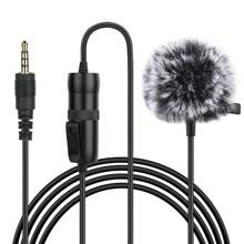 PULUZ 6m 3.5mm Jack Lavalier Omnidirectional Condenser Recording Video Microphone Omnidirectional Condenser Recording Mic for Interview Meeting Video - Black - View 1