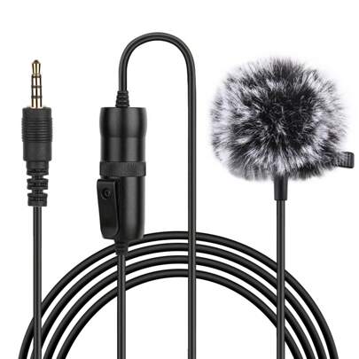 Puluz 6m 3.5mm Jack Lavalier Micrófono De Grabación De Video De Condensador Omnidireccional Micrófono De Grabación De Condensador Omnidireccional Para Video De Reunión De Entrevista