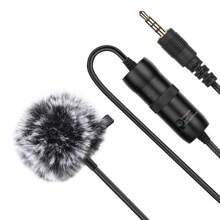 PULUZ 6m 3.5mm Jack Lavalier Omnidirectional Condenser Recording Video Microphone Omnidirectional Condenser Recording Mic for Interview Meeting Video - Black - View 2