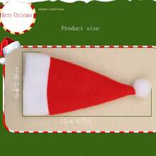 10入組聖誕節裝飾,包括聖誕帽,毛絨帽子,餐具套和酒瓶裝飾