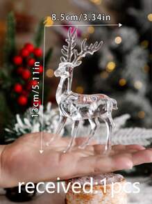 1 Pc Christmas Creative And Cute Transparent Simulation Standing Elk Handicraft Decorations,Suitable For Autumn Decoration And Christmas Holiday Home Decoration Cabinets And Bookshelves Display Cabinet And Dining Table Storage Rack,Christmas Present,Acrylic Craft Suitable For All Seasons Best Gifts Birthday Christmas Decorations Room Decor