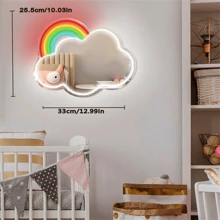 1個雲形彩虹霓虹燈拼圖銀鏡面個性化霓虹燈壁掛藝術燈,適用於家居裝飾、工作室、沙龍、紋身店、裝飾藝術、情人節禮物、生日禮物