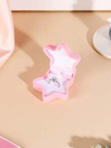 時尚可愛的粉色天鵝星形戒指和項鏈盒,適用於日常生活、婚禮、假期和禮品包裝 - 粉色 - 查看 7