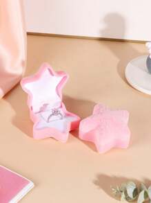 時尚可愛的粉色天鵝星形戒指和項鏈盒,適用於日常生活、婚禮、假期和禮品包裝 - 粉色 - 查看 1