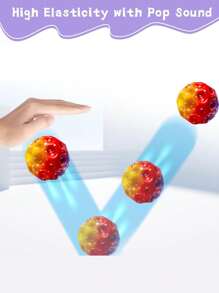 1 个速度球，超高弹跳球，超高弹跳太空球，橡胶弹跳球感官球，提高手眼协调能力，易于抓握和捕捉（彩虹色） - 彩色 - 查看 5