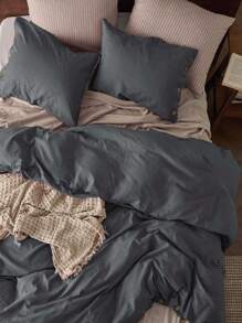 Bedsure Valentine's Day Linen Duvet Cover - Linen Cotton Blend Duvet Cover Set, 2/3 Pieces, 1 Duvet Cover And 1/2 Pillowcase, For Spring Decor, Wedding Decor, Easter Decor, Room Decor, Home Decor - 深灰色 - 查看 5