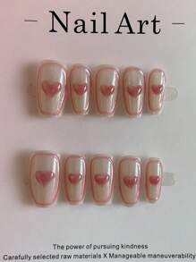 10入組彩虹貓眼手工美甲飾品貼片式指甲膠，美甲用品 - 彩色 - 查看 2