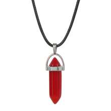 1 件金屬樹脂水晶短吊墜項鍊,適合女士日常佩戴 - 紅色 - 查看 3
