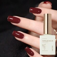 1pc Red Gel Nail Polish 15ML Soak Off Glitter Gel Polish For All Seasons - Home Salon Nail Art DIY - 酒紅色 - 查看 2
