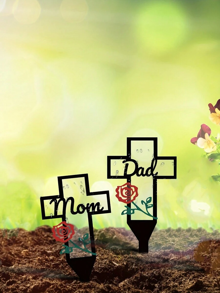 1入組十字形地面釘,墓園釘,花園裝飾