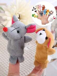 Set de 10 marionetas de mano con dedos y pies de animales, gran compañero para contar historias, regalo de juguete de peluche