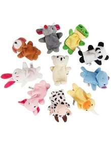 Set de 10 marionetas de mano con dedos y pies de animales, gran compañero para contar historias, regalo de juguete de peluche