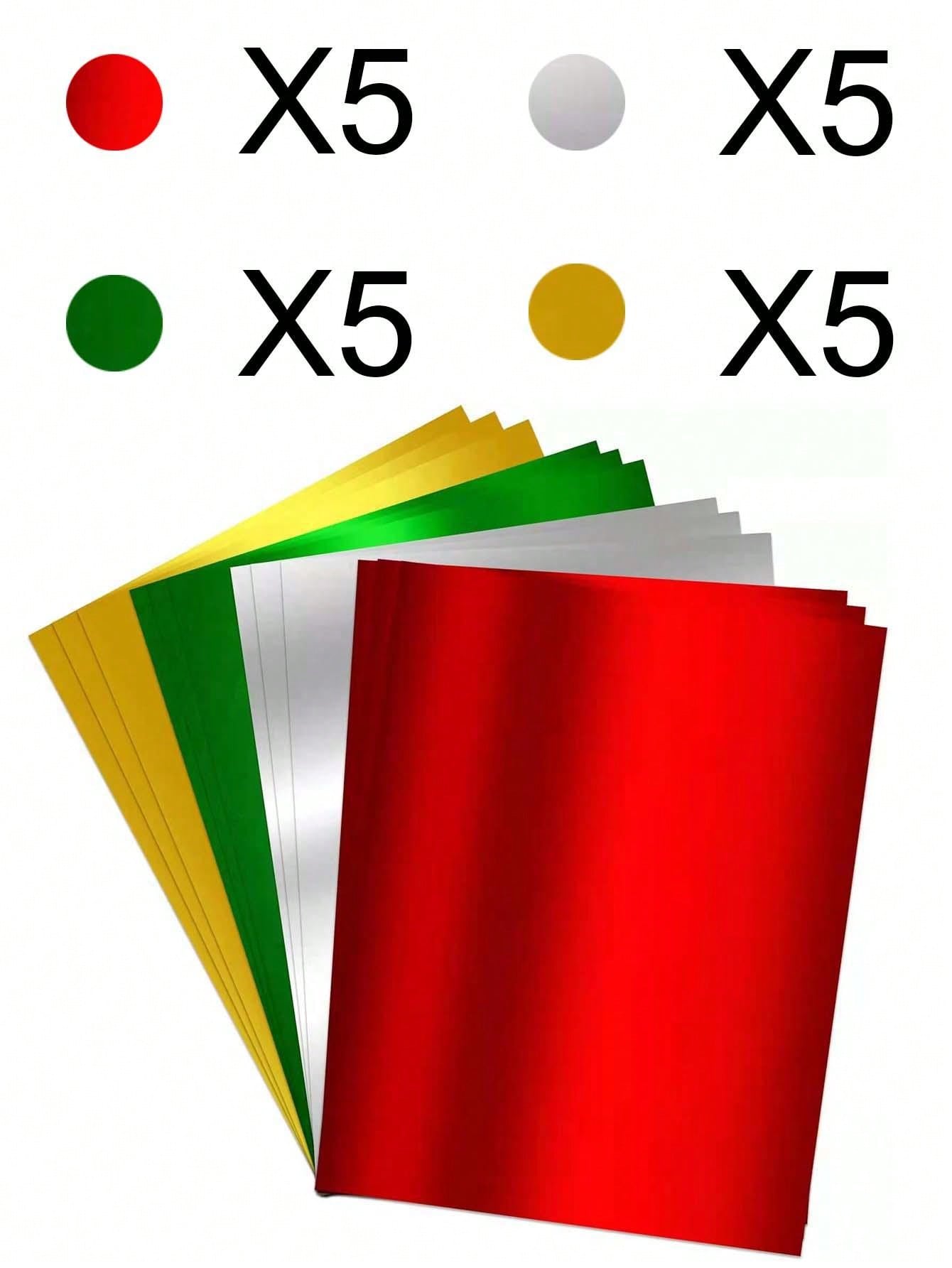 20 Christmas Cardstock Glitter Cardstock A4 8.27 x 11.6" 250 GSM Thick