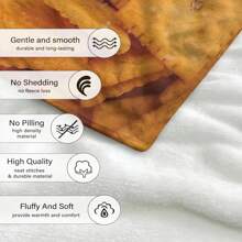 1PC  and soft food high-definition patterned flannel blanket, a soft and warm blanket, suitable for giving to friends, casual blankets, air conditioning, naps, Thanksgiving gifts, Christmas gifts - Multicolor - View 5