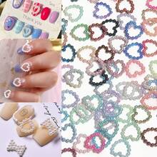 100 件/批 Y2k 3d 多形狀 Abs 人造珍珠指甲吊飾花星心形珍珠平背壓克力可愛珠子 3d 美甲吊飾適用於 Diy 美甲工藝品配件