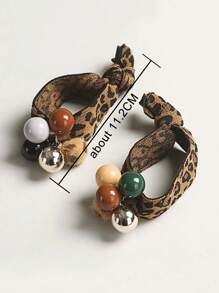 2 件装女士多色韩式 Ddm 豹纹发带，简约韩式皮套，可爱森系女孩风格发带发圈，适合日常使用优雅