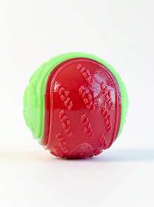 Green & Red Patchwork C-Shaped Squeaky Dog Chew Toy, TPR Material, Durable & Dental Cleaning - Multicolor - View 8