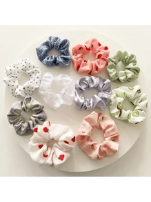 Set 15 Pzs Scrunchies Diferentes Diseños Donas Para Cabello Peinado Mujer Accesorio - Multicolor - Ver 3