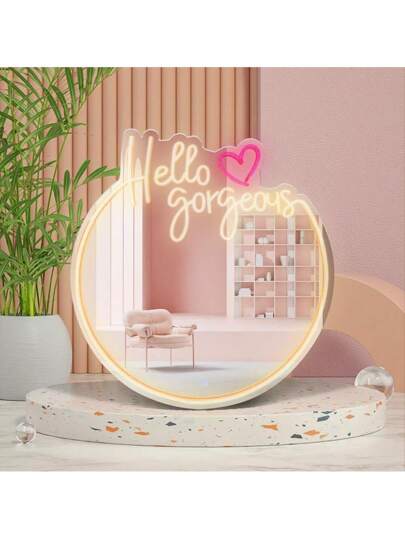 ラグジュアリーな雰囲気 鏡 ネオンサイン ミラー 発色抜群