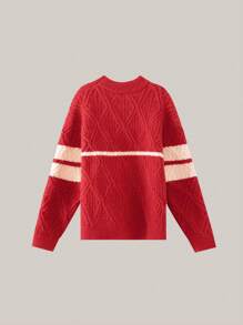 zosee Suéter de malha com gola redonda grossa, casual e quente para meninos, para outono/inverno e ano novo