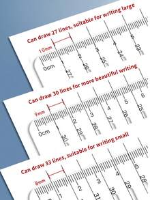 Regla de línea de 1 cm, regla de plantilla de línea recta, regla de marcado de línea transparente, plantilla de caligrafía para tareas escolares de estudiante A4 - Blanco - Ver 7