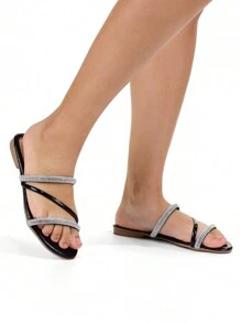 Women Flat Sandals - Negro - Ver 5