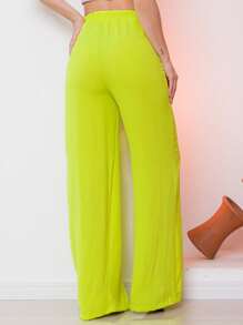 Women Pants - 青檸色 - 查看 4