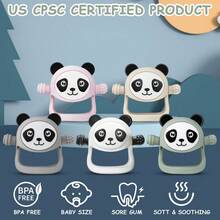 1件矽膠熊貓咬咬圈cozypanda矽膠熊貓寶寶手套,嬰幼兒咀嚼玩具