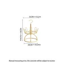 1pc Home Shoe Rack, Easy To Assemble, Outdoor Balcony Shoe Organizer, Floor Stand With Rotating Hooks For Sandals Storage - Gold - View 6