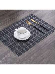 4 Pieces Rectangular Individual Table Cloth 45x30 Cm Washable - Dark Grey - View 1