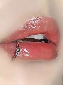 1入組銀色星形朋克風假唇環鼻環，唇釘鼻環夾嘴環無穿孔身體首飾