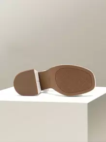 Women Chunky Heel Platform Heeled Sandals Open Toe Fashionable Ankle Strap Buckle Decor Heeled Sandals Wedding Party Evening Prom Dance Dress Shoes - trắng - Xem 5