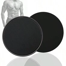 適用於腿部、腹部和瑜伽運動的滑動盤 - 黑色 - 查看 2