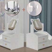 Organizador De Maquillaje Y Caja De Almacenar Con Cajones - Rojo y blanco - Ver 3