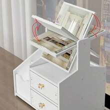 Organizador De Maquillaje Y Caja De Almacenar Con Cajones - Rojo y blanco - Ver 5