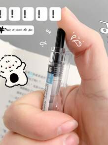 10 支/套日式 St Head Brush 考试笔，极具吸引力，按压式，黑色 0.5 中性笔，设计简洁优雅，学校文具