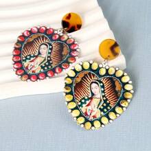 Virgin Mary Mother Of God Black Acrylic Pendant Cartoon Acrylic Earrings Jewelry - Multicolor - View 1