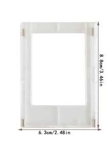 1個創意磁性照片展示架,適用於桌面裝飾,與正方形相框,磁性膠片,照片的積木和冰箱磁鐵相容 - 無色 - 查看 8