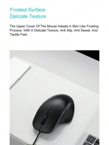 Rapoo 雷柏 N500 黑色有線光電滑鼠,商務辦公即插即用,4 級 Dpi 可調,防滑設計 1.8m 線纜 Usb - 黑色 - 查看 3