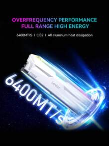 Lexar ARES RGB DDR5 RAMs 6400MHZ Gaming Overclocked Memory Stick Desktop PC Memory Kit 32GB(16G×2) Hynix Adie Particles White - White - View 3