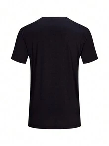 Men Solid Sports Tee - Black - View 4