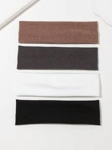 4 Piezas Venda Ancha De Color Sólido Y Sencilla Adecuada Para Deportes Casuales - Multicolor - Ver 2