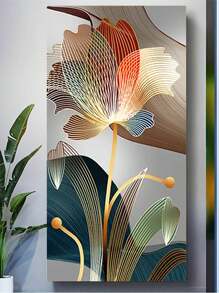 1幅现代简约风格墙面艺术海报，高品质帆布墙面艺术，图片印刷墙面艺术品，现代家居装饰艺术，抽象花卉墙画，帆布礼品，非常适合家庭、客厅、卧室、办公室、浴室、厨房装饰 - 无框