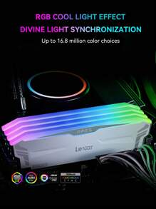 Lexar ARES RGB DDR5 RAMs 6400MHZ Gaming Overclocked Memory Stick Desktop PC Memory Kit 32GB(16G×2) Hynix Adie Particles White - White - View 2