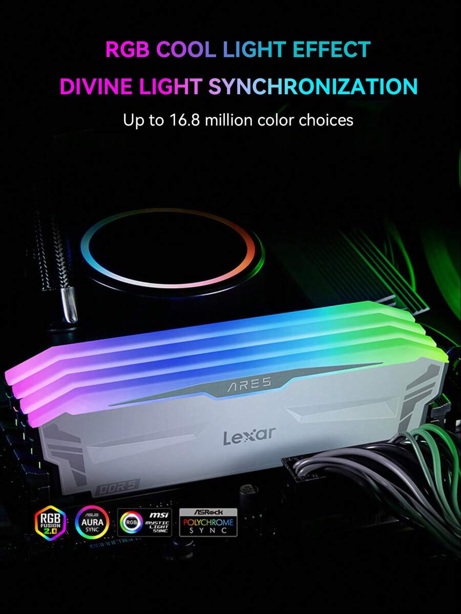 Lexar ARES RGB DDR5 RAMs 6400MHZ Gaming Overclocked Memory Stick ...