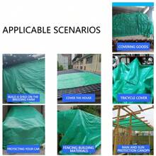 Pe綠色防水布多用途防水罩防雨、防曬、戶外活動卡車罩、遮陽罩 - 綠色 - 查看 4