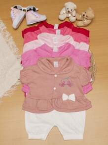 Kit 03 Macacão Infantil Baby Menina Bebê Recém-Nascida-03 meses Promoção (Canguru)
